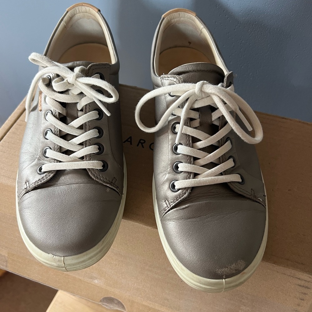 Ecco Soft 7 Pewter Metallic Sneakers 40